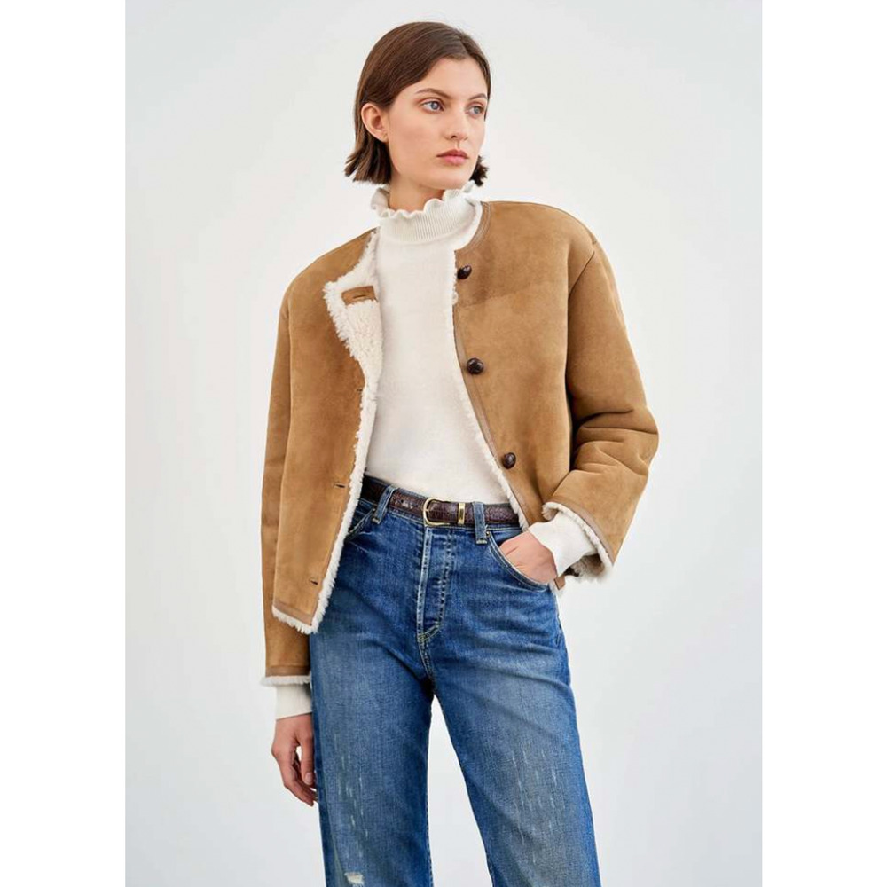 Nili Lotan XS $640 Francis 100% Cashmere Ruffle Neck Sweater Turtleneck Ivory